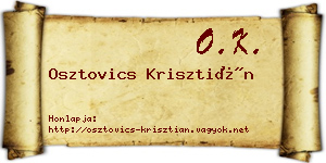 Osztovics Krisztián névjegykártya