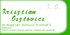 krisztian osztovics business card